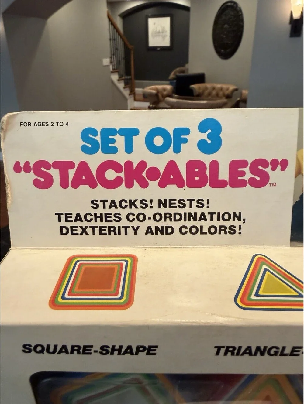 Vintage 1985 MARTY TOY  Set of 3 Plastic Stackables/Nesting Non Toxic NEW!